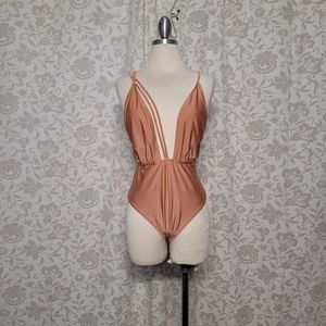 Forever 21 One Piece Lace Pink Swimsuit